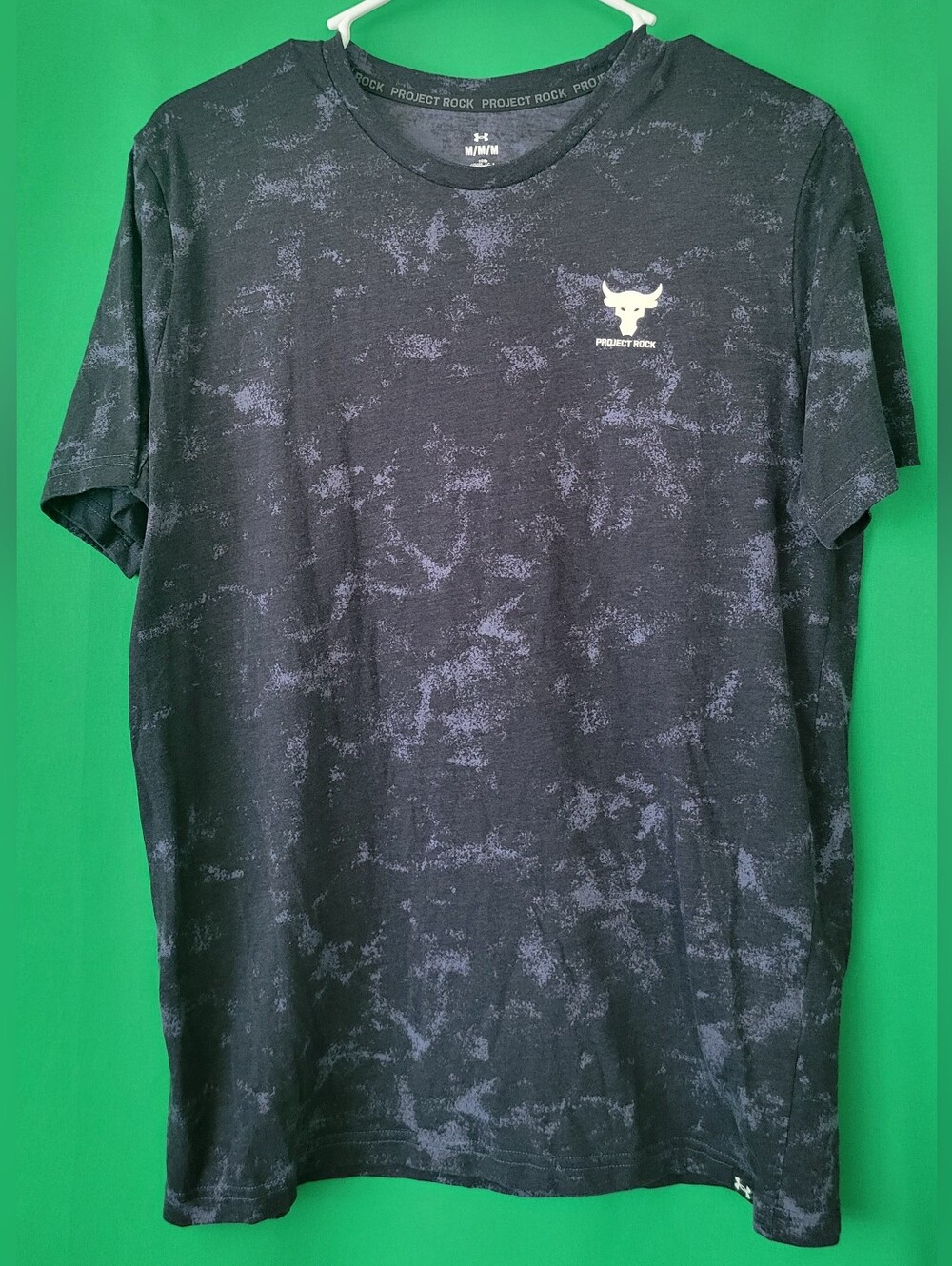 Mens Black Heathered Performance Tee Under Armour Project Rock Payoff T-Shirt M